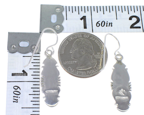 Southwest Multicolor Silver Hook Dangle Earrings YX70905